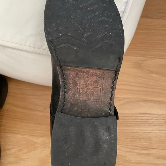 FRYE Veronica VTG BLACK LEATHER Shortie Boots Size 8 - Picture 10 of 16